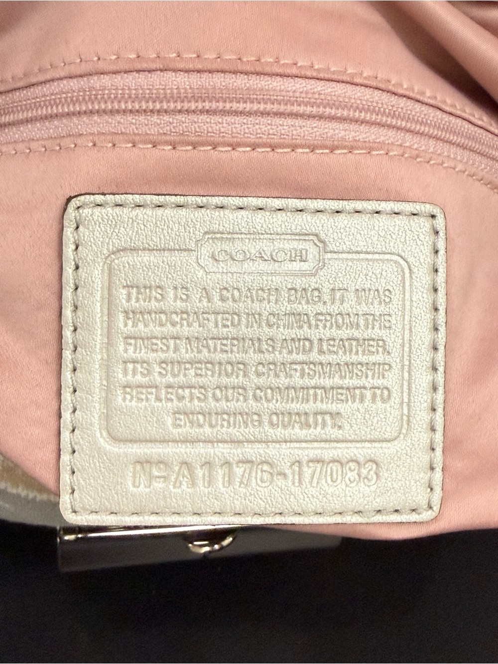 COACH 17083 Kristin Op Art Ikat Canvas Metallic Leather Shoulder Crossbody Bag - Picture 10 of 15